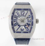 AB Factory V3 Franck Muller Vanguard Classical Diamond Pave -Blue Men's Watches ETA2824